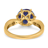 Art Deco Round Natural Stone Promise Ring