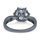 Art Deco Round Natural Stone Promise Ring