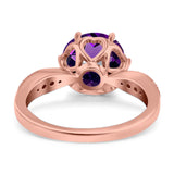 Art Deco Round Natural Stone Promise Ring