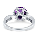 Art Deco Round Natural Stone Promise Ring