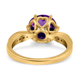 Art Deco Round Natural Stone Promise Ring