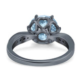 Art Deco Round Natural Stone Promise Ring