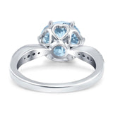 Art Deco Round Natural Stone Promise Ring