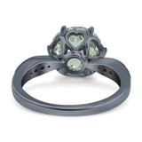 Art Deco Round Natural Stone Promise Ring