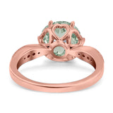 Art Deco Round Natural Stone Promise Ring