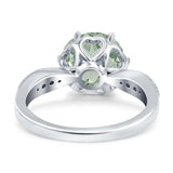 Art Deco Round Natural Stone Promise Ring