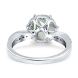 Art Deco Round Natural Stone Promise Ring