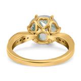 Art Deco Round Natural Stone Promise Ring