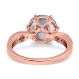 Art Deco Round Natural Stone Promise Ring