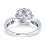 Art Deco Round Natural Stone Promise Ring