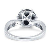 Art Deco Round Natural Stone Promise Ring