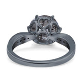 Art Deco Round Natural Stone Promise Ring