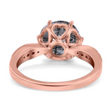 Art Deco Round Natural Stone Promise Ring