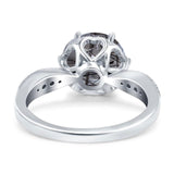 Art Deco Round Natural Stone Promise Ring