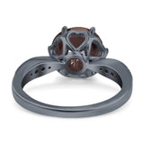 Art Deco Round Natural Stone Promise Ring