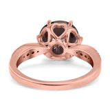 Art Deco Round Natural Stone Promise Ring