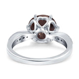 Art Deco Round Natural Stone Promise Ring