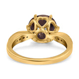 Art Deco Round Natural Stone Promise Ring