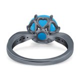 Art Deco Round Natural Stone Promise Ring