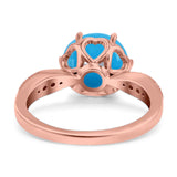 Art Deco Round Natural Stone Promise Ring