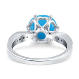 Art Deco Round Natural Stone Promise Ring