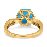 Art Deco Round Natural Stone Promise Ring