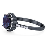 Round Natural Stone Floral Ring