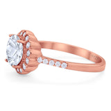 Round Natural Stone Floral Ring