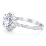 Round Natural Stone Floral Ring