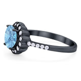 Round Natural Stone Floral Ring