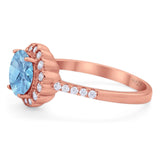 Round Natural Stone Floral Ring