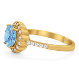 Round Natural Stone Floral Ring