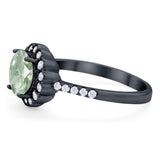 Round Natural Stone Floral Ring