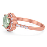 Round Natural Stone Floral Ring