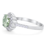 Round Natural Stone Floral Ring