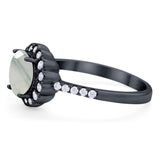 Round Natural Stone Floral Ring