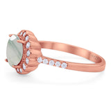 Round Natural Stone Floral Ring