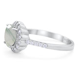 Round Natural Stone Floral Ring