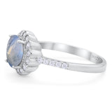 Round Natural Stone Floral Ring