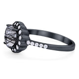 Round Natural Stone Floral Ring