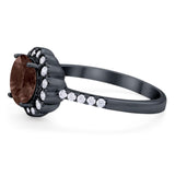 Round Natural Stone Floral Ring