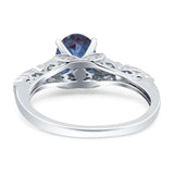 Oval Natural Stone Leaf Design Ring