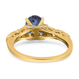 Oval Natural Stone Leaf Design Ring