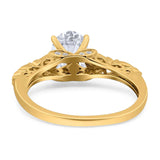 Oval Natural Stone Leaf Design Ring