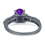 Oval Natural Stone Leaf Design Ring