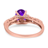 Oval Natural Stone Leaf Design Ring