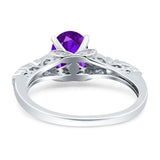 Oval Natural Stone Leaf Design Ring