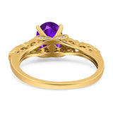 Oval Natural Stone Leaf Design Ring