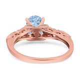 Oval Natural Stone Leaf Design Ring