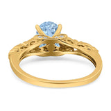 Oval Natural Stone Leaf Design Ring